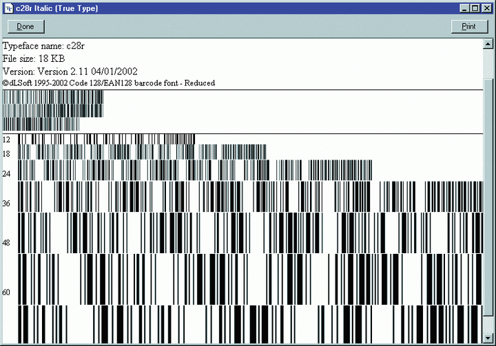 windows code 128 barcode font